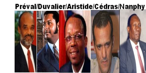 Duvalier,Aristide,Cédras,Avril,Preval